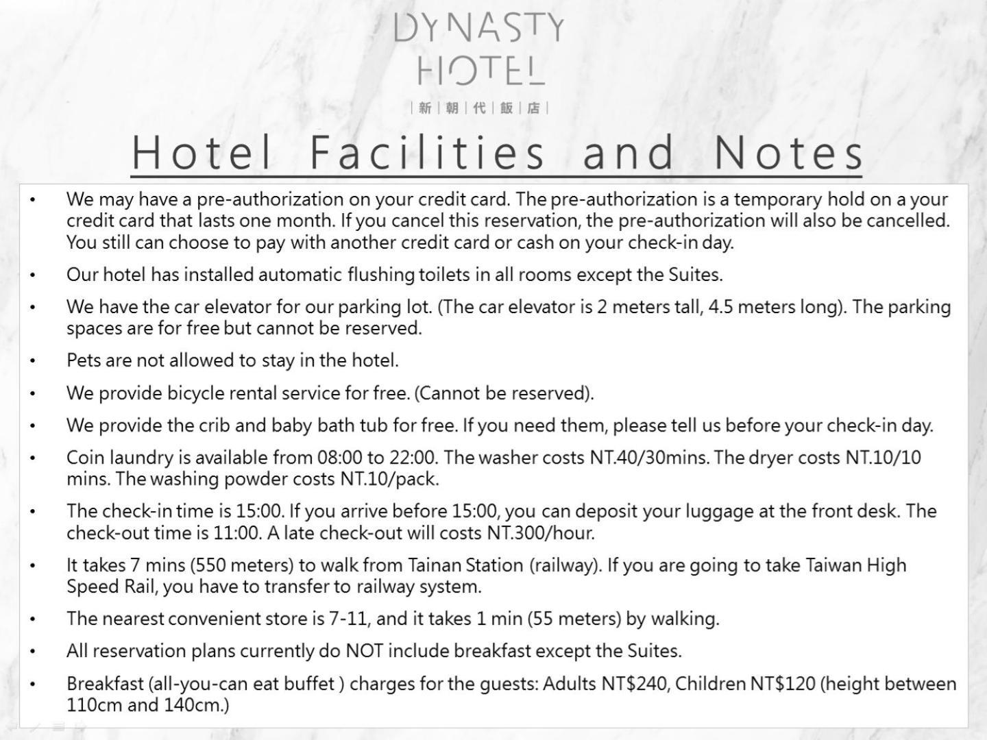 Dynasty Hotel Tainan Luaran gambar